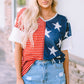 Star and Stripe V-Neck Top