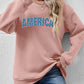 AMERICA Round Neck Dropped Shoulder Sweatshirt