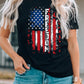 FREEDOM US Flag Graphic Round Neck Tee