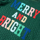 Full Size MERRY AND BRIGHT Cable Knit Pullover Sweatshirt