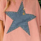 Studded Star Round Neck Short Sleeve T-Shirt