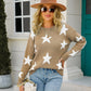 Star Round Neck Dropped Shoulder Sweater