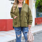 Plus Size Exposed Seam Dropped Shoulder Jacket