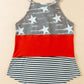 Star and Stripe Color Block Curved Hem Tank