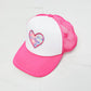 Fame Falling For You Trucker Hat in Pink