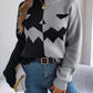 Contrast Round Neck Long Sleeve Sweater