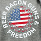 BEER BACON GUNS & FREEDOM US Flag Graphic Tee