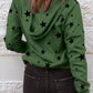 Star Pattern Lace-Up Hoodie