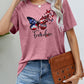 FREEDOM Butterfly Graphic Short Sleeve Tee