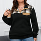 Plus Size Waffle-Knit Collared Neck Sweatshirt