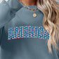 AMERICA Round Neck Dropped Shoulder Sweatshirt