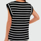 Striped Round Neck Cap Sleeve T-Shirt