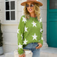 Star Round Neck Dropped Shoulder Sweater