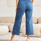 RFM Crop Chloe Full Size Tummy Control High Waist Raw Hem Jeans