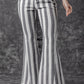 Raw Hem Star Applique Striped Jeans