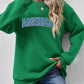 AMERICA Round Neck Dropped Shoulder Sweatshirt