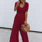 Scoop Neck Short Sleeve Jumpsuit