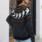 Ribbed Round Neck Long Sleeve Pullover Sweater