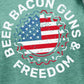 BEER BACON GUNS & FREEDOM US Flag Graphic Tee