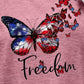 FREEDOM Butterfly Graphic Short Sleeve Tee