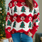 Christmas Element Round Neck Long Sleeve Sweater