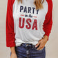 Simply Love PARTY IN THE USA Graphic Raglan Sleeve Tee