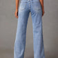 High Waist Straight Jeans with Pockets