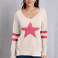 Star Scoop Neck Dropped Shoulder T-Shirt