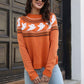 Ribbed Round Neck Long Sleeve Pullover Sweater