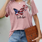 FREEDOM Butterfly Graphic Short Sleeve Tee