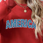 AMERICA Round Neck Dropped Shoulder Sweatshirt