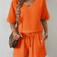 V-Neck Half Sleeve Top and Shorts Set