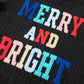 Full Size MERRY AND BRIGHT Cable Knit Pullover Sweatshirt