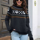 Ribbed Round Neck Long Sleeve Pullover Sweater