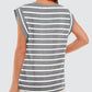 Striped Round Neck Cap Sleeve T-Shirt