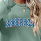 AMERICA Round Neck Dropped Shoulder Sweatshirt