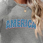 AMERICA Round Neck Dropped Shoulder Sweatshirt