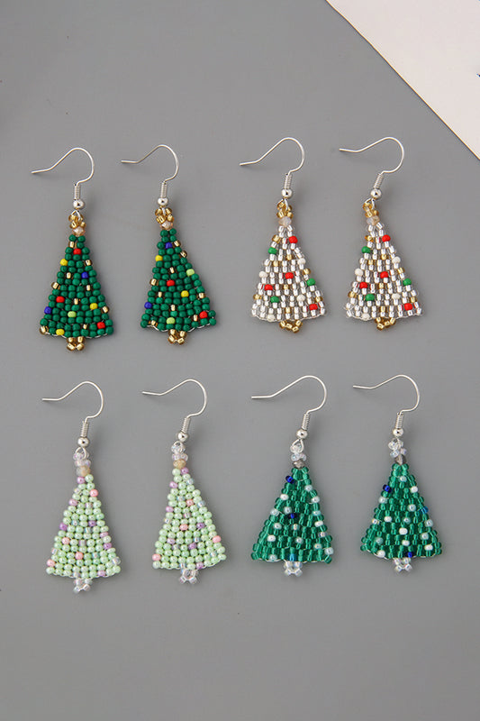 Beaded Christmas Tree Earrings