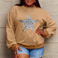 Simply Love Full Size Leopard Star Graphic Sweatshirt