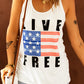 LIVE FREE Stars and Stripes Graphic Tank