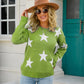 Star Round Neck Dropped Shoulder Sweater