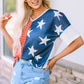 Star and Stripe V-Neck Top