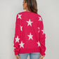 Star Round Neck Dropped Shoulder Sweater