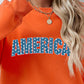 AMERICA Round Neck Dropped Shoulder Sweatshirt