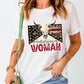 AMERICAN WOMAN Graphic Round Neck Tee