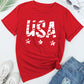 USA Round Neck Short Sleeve T-Shirt