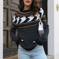 Ribbed Round Neck Long Sleeve Pullover Sweater