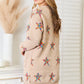 Star Pattern Open Front Longline Cardigan