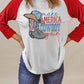 Raglan Sleeve MAKE AMERICA COWBOY AGAIN Graphic Tee