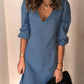 Full Size V-Neck Half Sleeve Dress